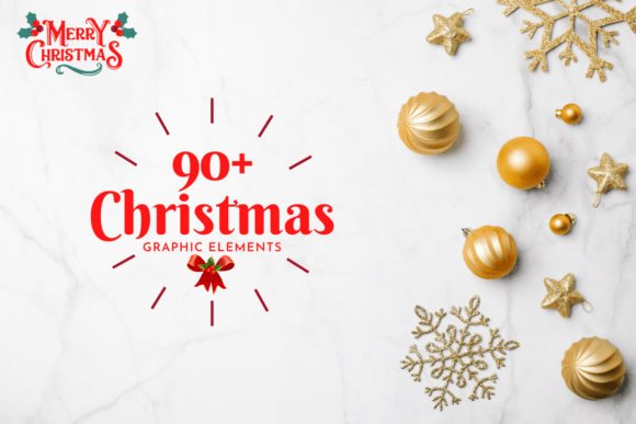90 Christmas Bundle Elements: Premium Illustrations