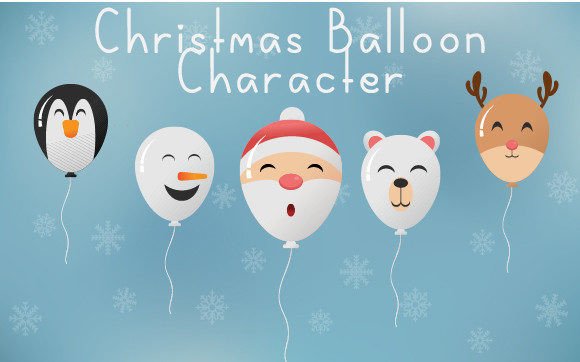 Christmas Balloons Vector: Festive Illustrations for Blogs