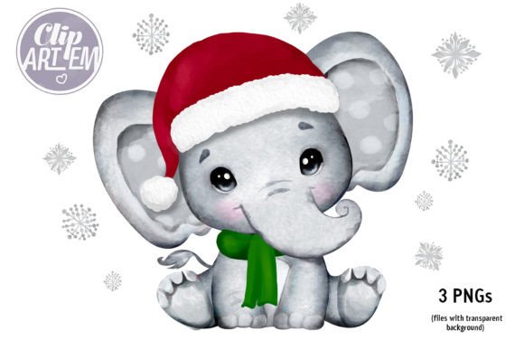 Christmas Boy Elephant Watercolor 3PNG: A Seller's Review of Illustrations