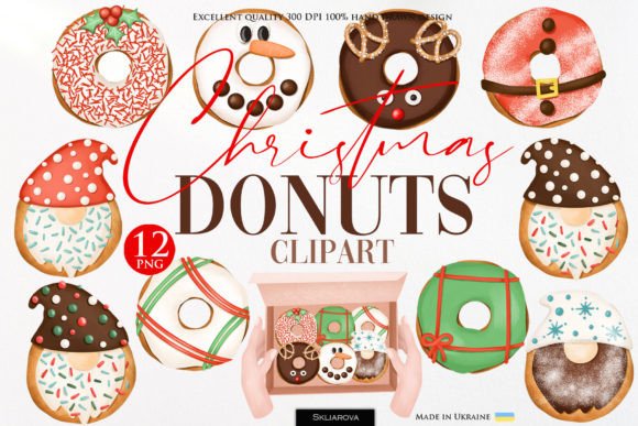 Christmas Donuts Clipart: Sweet Illustrations for Crafts