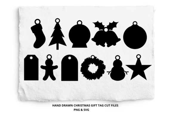 Christmas Gift Tag SVG Cut File Bundle: Festive Illustrations