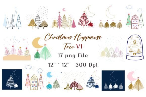 Christmas Happiness Tree V1 Clipart & Illustrations Review