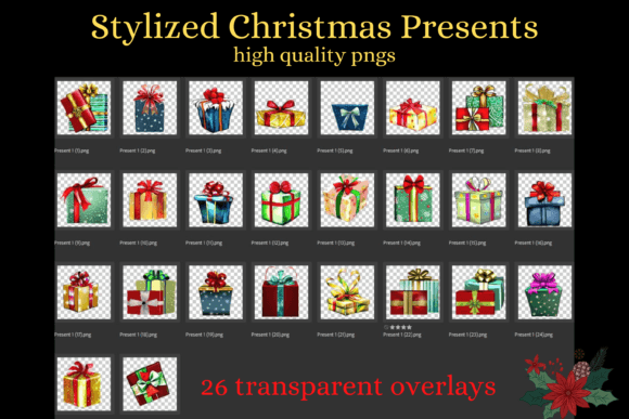 Christmas Presents PNGs: Festive Illustrations
