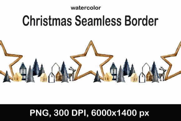 Christmas Seamless Border: Nordic Illustrations