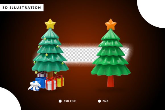 Christmas Tree on Podium 3d Illustration for Brands