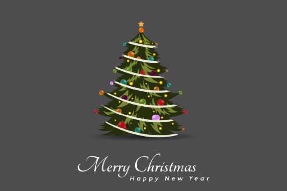 Christmas Tree with Colorful Balls: Vibrant Illustrations