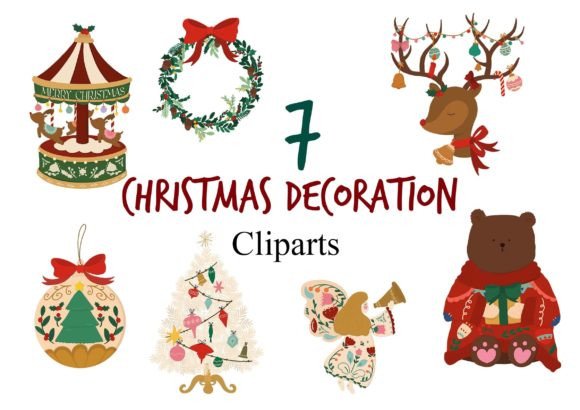 Cute Christmas Cliparts: Festive Illustrations for Brands