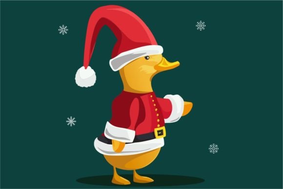 Cute Duck in Tacky Christmas: Festive Illustrations