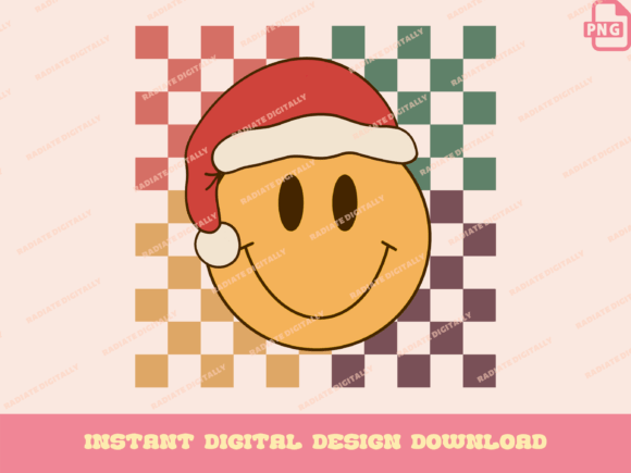 Groovy Christmas Smiley: Retro Illustrations for Brands