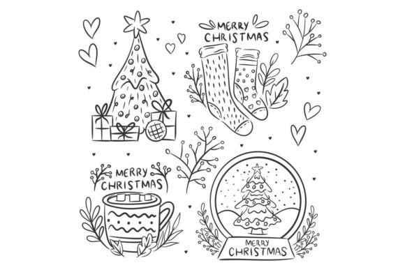 Hand Drawn Christmas Event Set of Illustrations Review