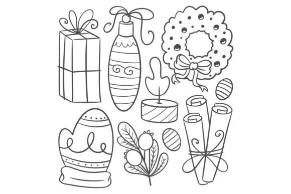 Hand Drawn Christmas Icons Set: Premium Illustrations