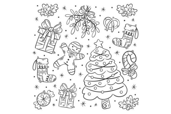 Hand Drawn Christmas Ornament Collection: Premium Illustrations