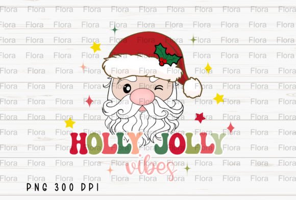 Holly Jolly Vibes Santa PNG: Festive Illustrations