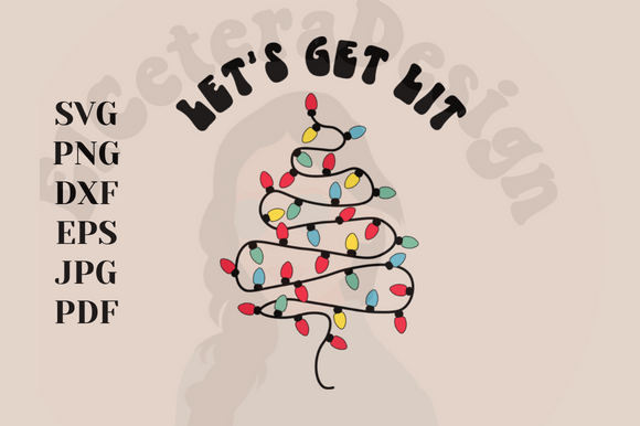 Lets Get Lit Christmas Tree Lights: Festive Illustrations