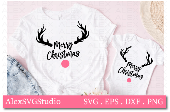 Merry Christmas SVG: Deer Antlers Review for Embroidery
