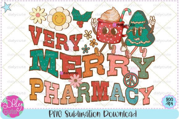 Pharmacy Christmas Groovy Illustrations Review