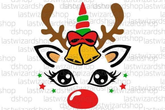 Reindeer Unicorn Face SVG: Christmas Illustrations Review