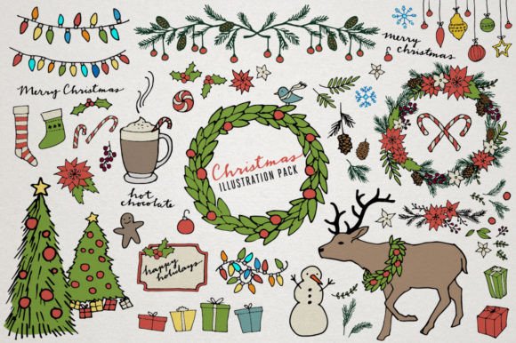 Retro Wreaths Christmas Clipart Pack: A Designer's Review