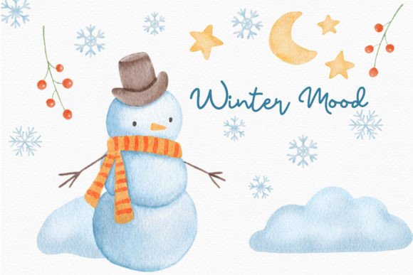 Snowman Watercolor Clipart: Festive Illustrations