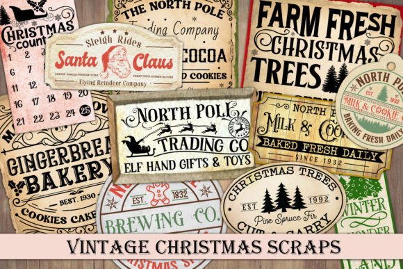 Vintage and Retro Christmas Scraps: Premium Illustrations