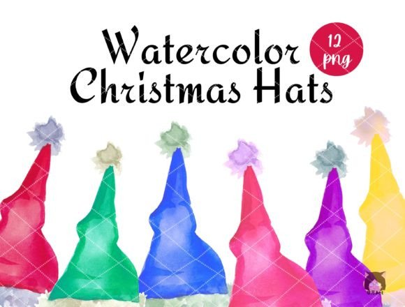 Watercolor Christmas Hat: Festive Illustrations for Blogs