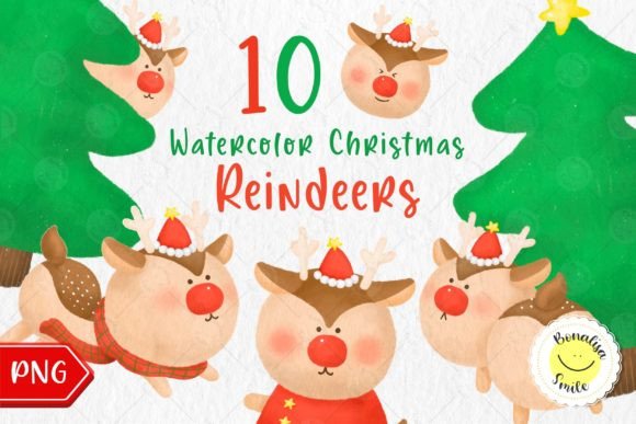 Watercolor Cute Christmas Reindeer: Illustrations Review