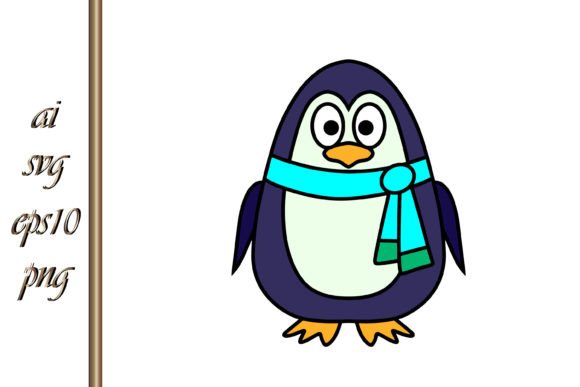 Xmas Animal Christmas Penguin Cartoon Illustrations